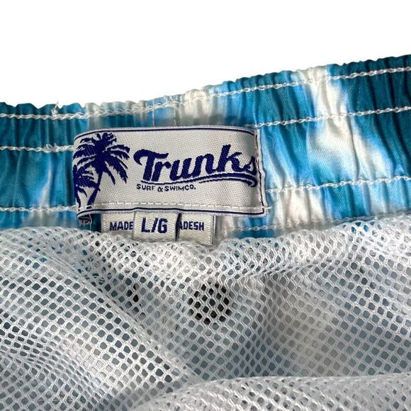 Trunks Surf & Swim Co. Tie Dye Swim Trunks Blue White Size Large - Picture 4 of 5